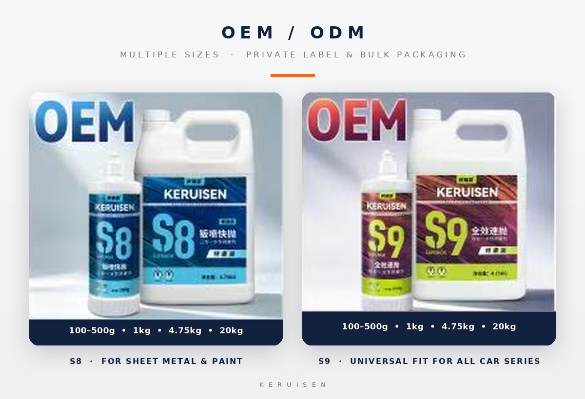 KERUISEN S8 and S9 polishing compounds packaging